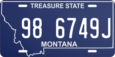 MT license plate 986749J