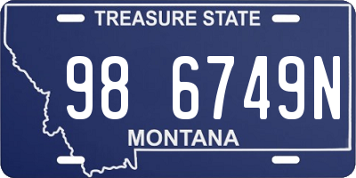 MT license plate 986749N