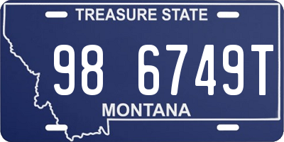 MT license plate 986749T