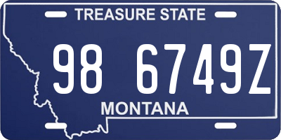 MT license plate 986749Z