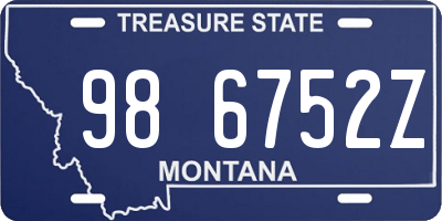 MT license plate 986752Z