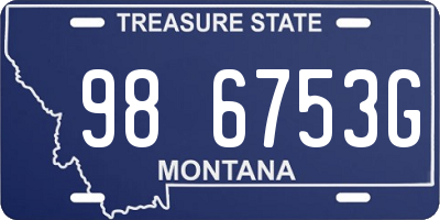 MT license plate 986753G