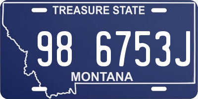 MT license plate 986753J