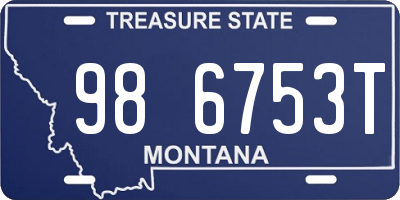 MT license plate 986753T