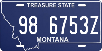 MT license plate 986753Z