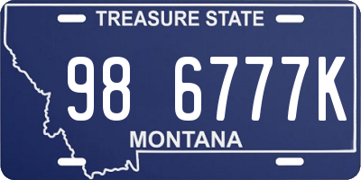 MT license plate 986777K