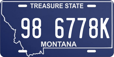 MT license plate 986778K
