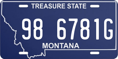 MT license plate 986781G