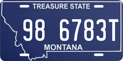 MT license plate 986783T