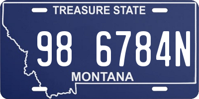 MT license plate 986784N
