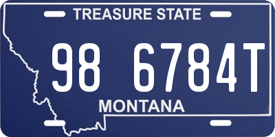 MT license plate 986784T