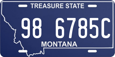 MT license plate 986785C