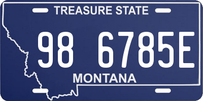 MT license plate 986785E