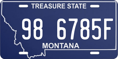 MT license plate 986785F