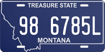 MT license plate 986785L