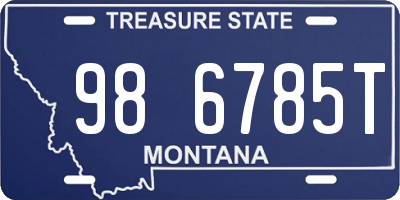 MT license plate 986785T