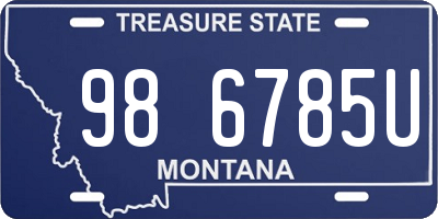 MT license plate 986785U