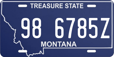 MT license plate 986785Z