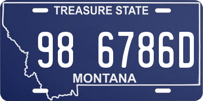 MT license plate 986786D