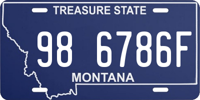 MT license plate 986786F