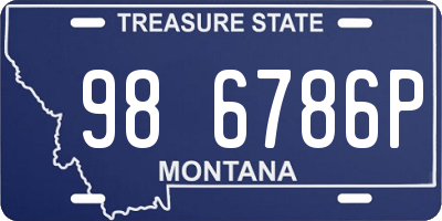MT license plate 986786P