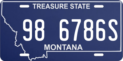 MT license plate 986786S