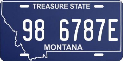 MT license plate 986787E