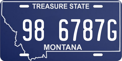 MT license plate 986787G