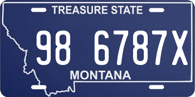 MT license plate 986787X