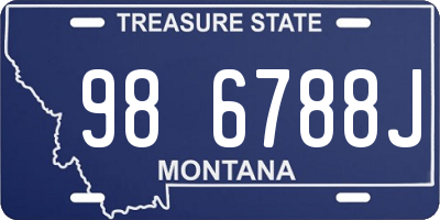 MT license plate 986788J