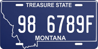 MT license plate 986789F