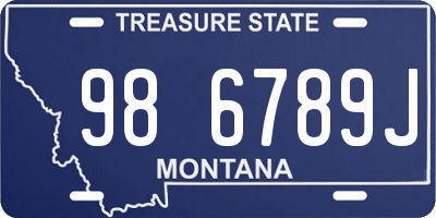 MT license plate 986789J
