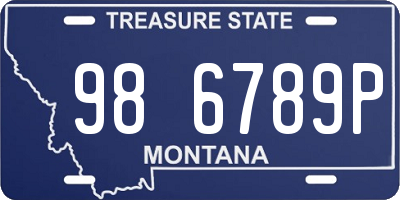 MT license plate 986789P