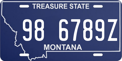 MT license plate 986789Z