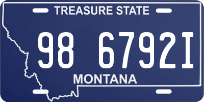 MT license plate 986792I