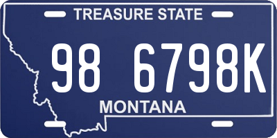 MT license plate 986798K