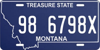 MT license plate 986798X