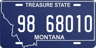 MT license plate 986801O