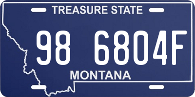 MT license plate 986804F