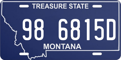 MT license plate 986815D