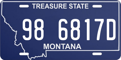 MT license plate 986817D