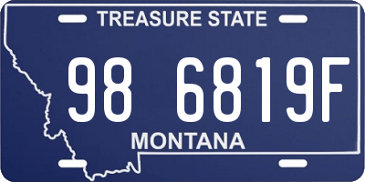 MT license plate 986819F
