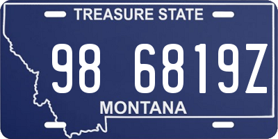 MT license plate 986819Z