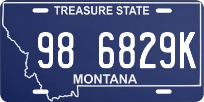 MT license plate 986829K