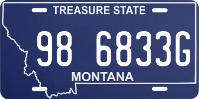 MT license plate 986833G