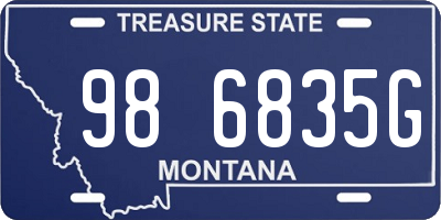 MT license plate 986835G