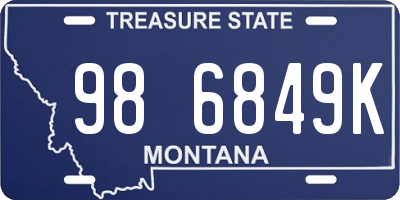 MT license plate 986849K