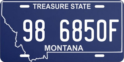 MT license plate 986850F