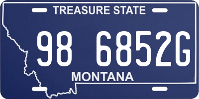 MT license plate 986852G