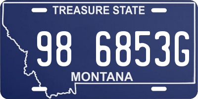 MT license plate 986853G